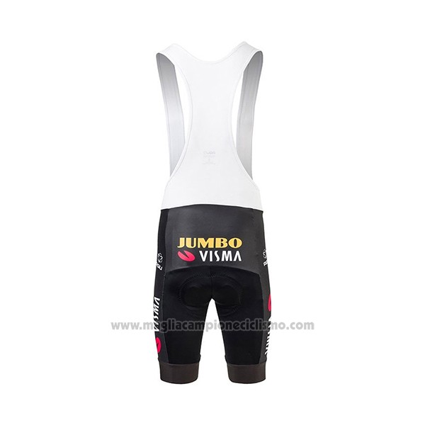 2021 Abbigliamento Ciclismo Jumbo Visma Nero Giallo Manica Corta e Salopette